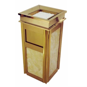 Stainless Steel Cast Aluminum Indoor Waste <strong>Bin</strong> with Ashtray Large Garbage <strong>Bin</strong> - Product Image 5