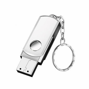 カスタマイズ可能なロゴ1GB 64GB USBフラッシュドライブ2.0 3.0ゴールドメタルスイベルメモリースティックPendriveキーチェーン付き在庫あり - Product Image 1