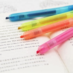 Punte a scalpello a 6 colori tipi di clic penna evidenziatore liquido con Clip - Product Image 2