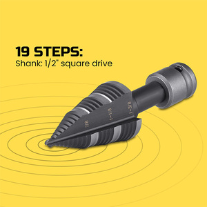 3/<strong>16</strong> to <strong>1</strong>-3/8&quot; M2 Efficient <strong>Hole</strong> Drilling Tool Double Straight Groove Step Drill Bit With <strong>1</strong>/2&quot; Square Drive - Product Image 6