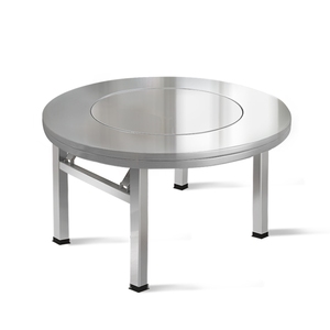 定制不锈钢可折叠旋转餐桌家庭圆桌套装野营野餐工作台 - Product Image 1