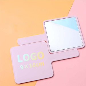 Zonyin nhỏ gọn ABS nhựa cầm tay gương lớn vuông một mặt Vanity gương mỹ phẩm cá nhân dễ thương tay cầm nhỏ - Product Image 1
