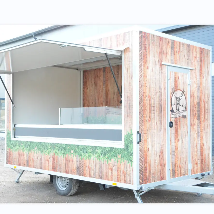 Vendita di camion Mobil Cart Bar Australia In germania rimorchio per alimenti con piano di lavoro e frigorifero