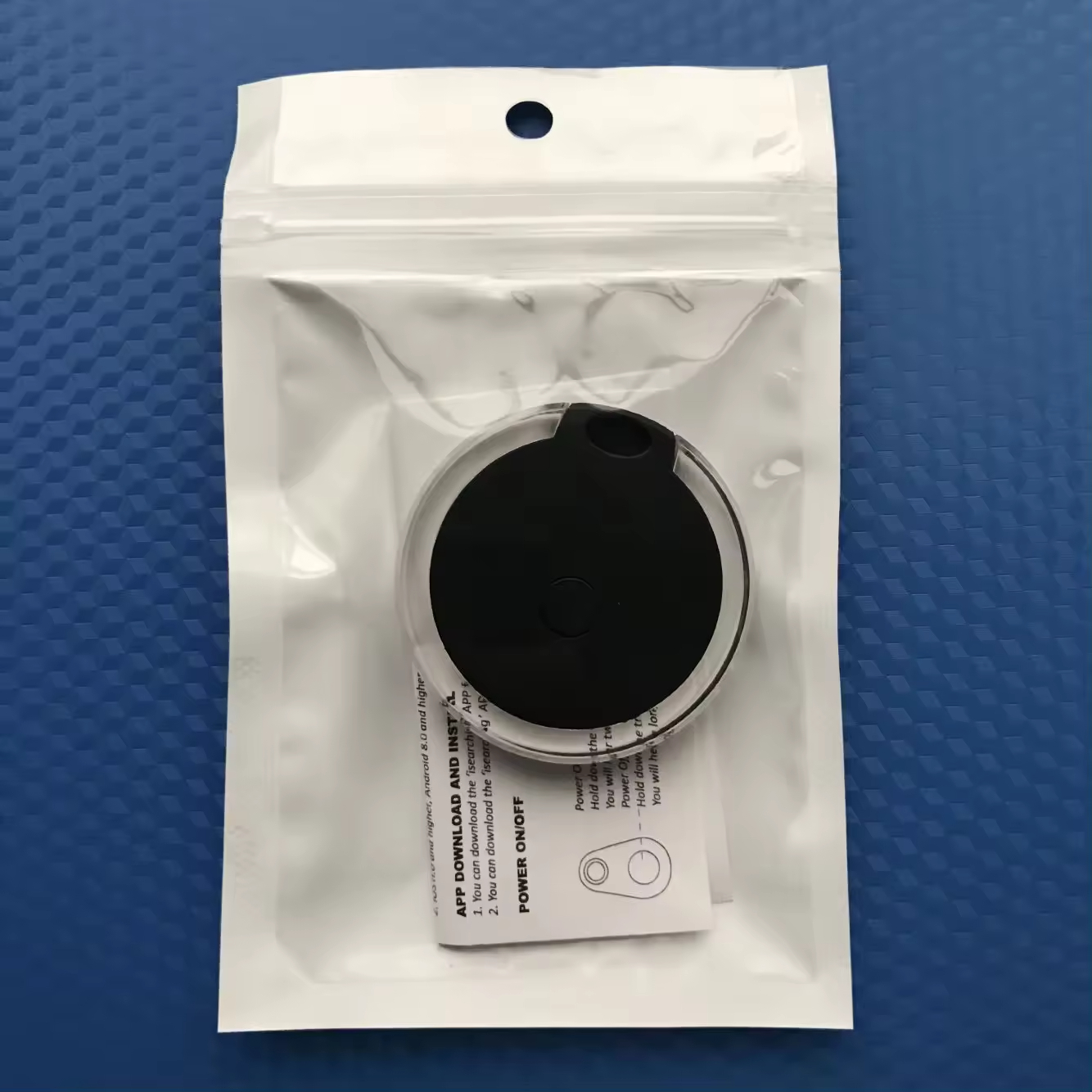 Round black opp bag packaging