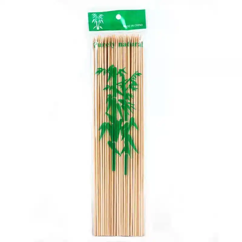 Brochetas de bambú para barbacoa de madera, palitos de alta calidad con logotipo, 12 pulgadas