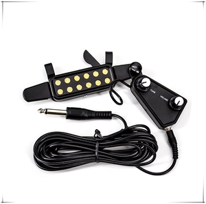 Transductor de pastilla magnética de 12 orificios de sonido con control de tono y volumen, adecuado para la mayoría de las guitarras acústicas