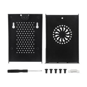 Carcasa protectora de aleación de aluminio Raspberry Pi 5, carcasa de Metal negro para Rpi 5th Compatible con ventilador de refrigeración y radiador