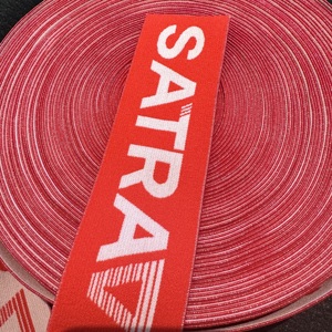 Diseño personalizado logotipo Color Material patrón al por mayor 3D en relieve letra Jacquard banda elástica cinta tejida correas con logotipo - Product Image 1