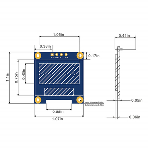 Aokin 0.96 "Inch Blue I2C IIC Serial 128x64 OLED LCD LED SSD1306 LCD Screen Module für Arduino für Raspberry Pi Display Screen