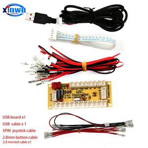 Аркадный джойстик DIY Kit PC Raspberry Pi USB контроллер плата 5 В светодиодные кнопки Sanwa 1P Player Machine оплата монет - Product Image 6