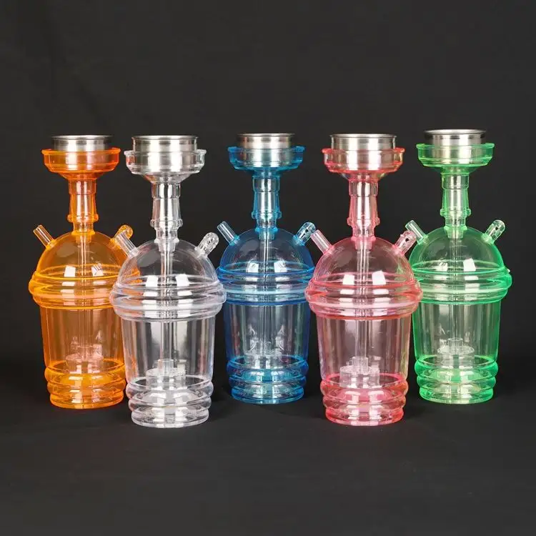 Nhà Máy Bán buôn tùy chỉnh Du Lịch Xách Tay Acrylic Shisha Led Xe hookah ly hút thuốc điện tử mini Shisha hookah