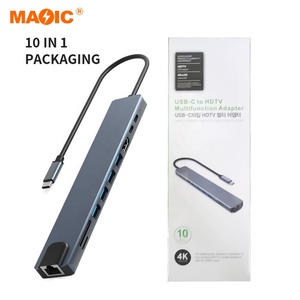 10 in 1 4k USB tipo C Hub a USB2.0 USB3.0 100M Gigabit scheda di rete Ethernet Rj45 Lan adattatore per computer portatile tipo C finestre - Product Image 4