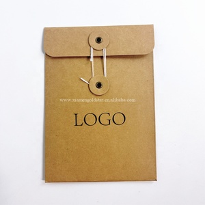 Buste di carta kraft marrone c5 con stampa personalizzata Eco friendly 100% con cravatta a stringhe - Product Image 1
