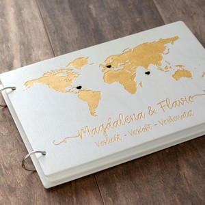 Wedding Guest <strong>Book</strong> Wedding Album <strong>World</strong> Map Scrapbook Custom Travel Guest <strong>Book</strong> - Product Image 1