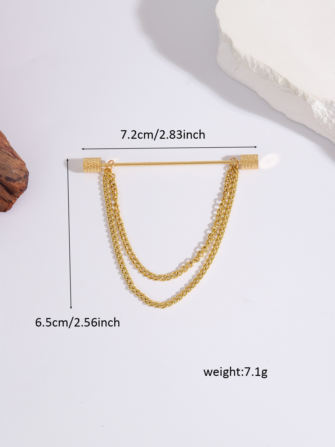 Patterned cylindrical gold belt chain