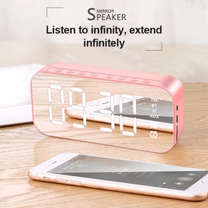 Popular altavoz inalámbrico Bluetooth multifunción reloj de alarma reproductor de música de Radio FM TF tarjeta Bass altavoz sistema de Audio - Product Image 4