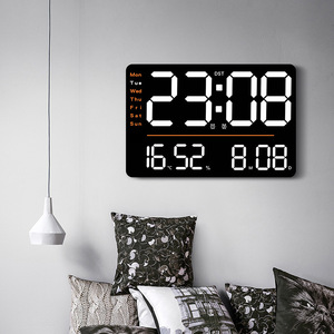 Großes Display Digital Analog Schreibtisch uhr Countdown Timer Temperatur Luft feuchtigkeit Anzeige Kalender Alarm Moderne Kunststoff Wanduhr - Product Image 4
