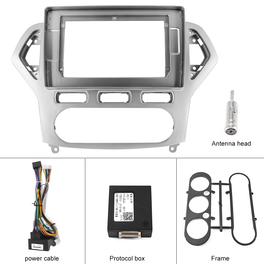 Podofo 2 Din Car Multimedia Player Universal Frame For Ford /Momdeo Manual 2007-2010 With Protocol
