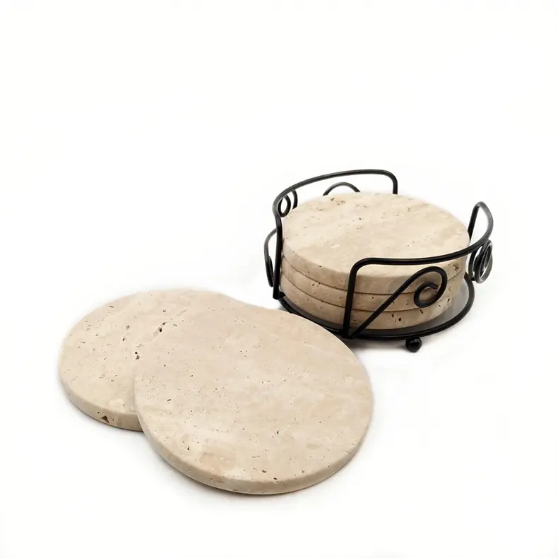 HZX الحجر الطبيعي المطبخ صواني حلية رمضان تزيين المطعم أكواب داخلية وصحن الصمام كوستر