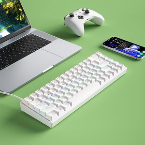 Venta al por mayor de China Mini Teclado mecánico Anti-ghosting para juegos con cable 68 teclas Mezcla de retroiluminación Interruptor rojo Eje marrón - Product Image 3