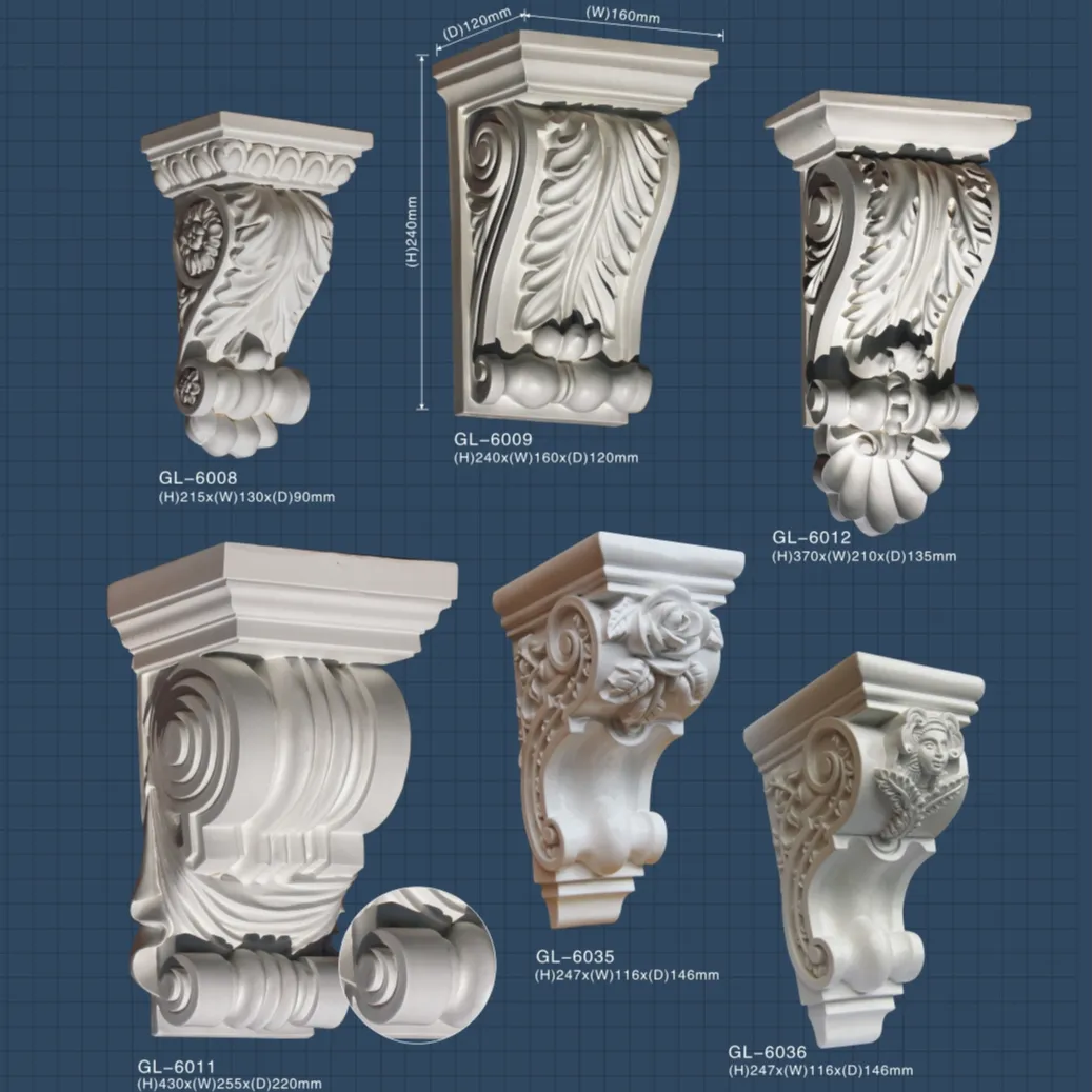 Compra de corpetes de resina corbelete molde, corpetes decorativos design de moldes, porta circunhas pu colunas romanas