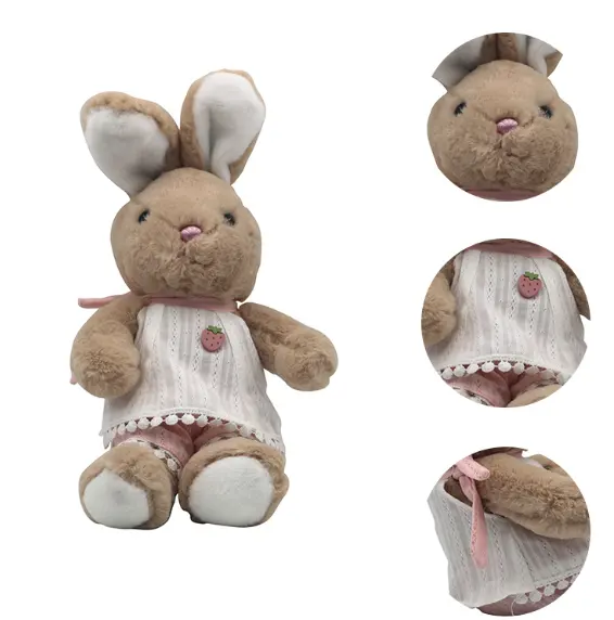 Lapin drôle avec jupe en peluche en gros lapin peluche enfants jouets vêtements amovibles