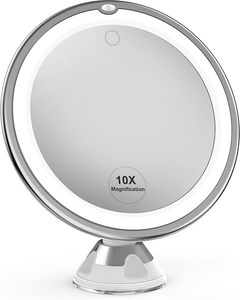 10倍放大发光二极管化妆品化妆镜，360度自由旋转双面 - Product Image 1