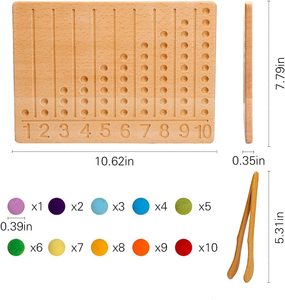 蒙特梭利分拣托盘，带10个部分和数字，松散的部分游戏学习计数数字板礼物儿童学龄前 - Product Image 6