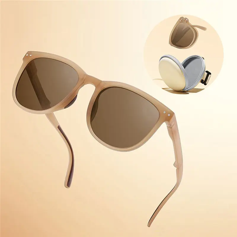 New Round Driving Retro Outdoor Glasses UV400 Light sunglasses New Women Fashion Sunglasses Small Frame Folded sunglasses