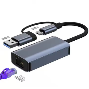 Custom Logo USB3.0 <strong>Type</strong> C to RJ45 Gigabit <strong>Network</strong> Adapter 1000Mbps Stable Transmission <strong>2</strong> in 1 USB <strong>Type</strong> c Lan Adapter - Product Image 1
