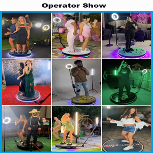 Basit kurulum Led RGB ışık 360 fotoğraf kabini 115cm cam 5-6 kişi 360 PhotoBooth makinesi partiler için - Product Image 3
