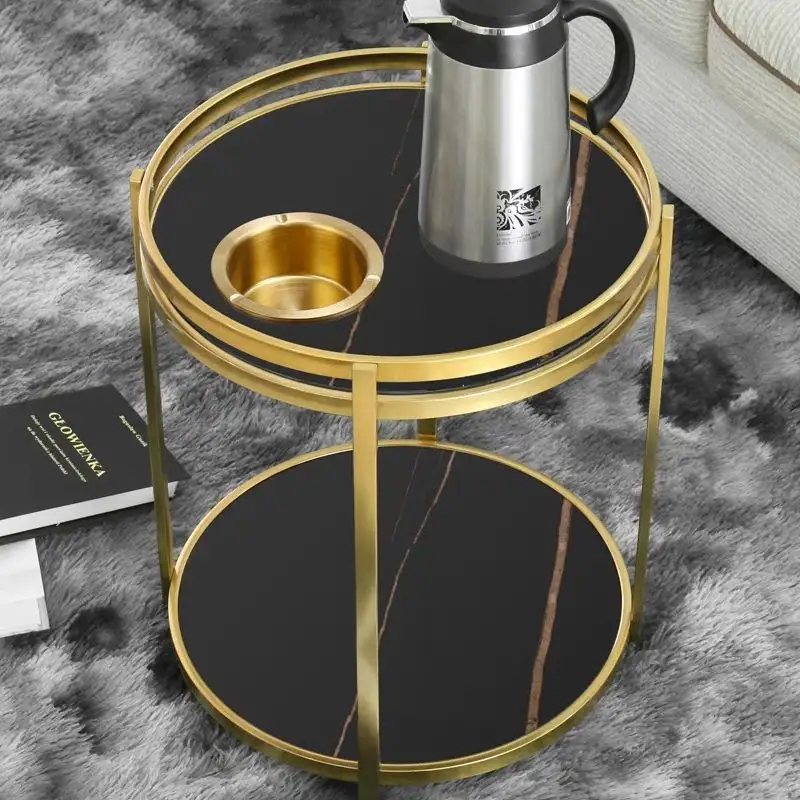 طاولة قهوة بتصميم حديث من الفولاذ المقاوم للصدأ ومطلية بالذهب ، طاولة قهوة ، أثاث غرفة المعيشة