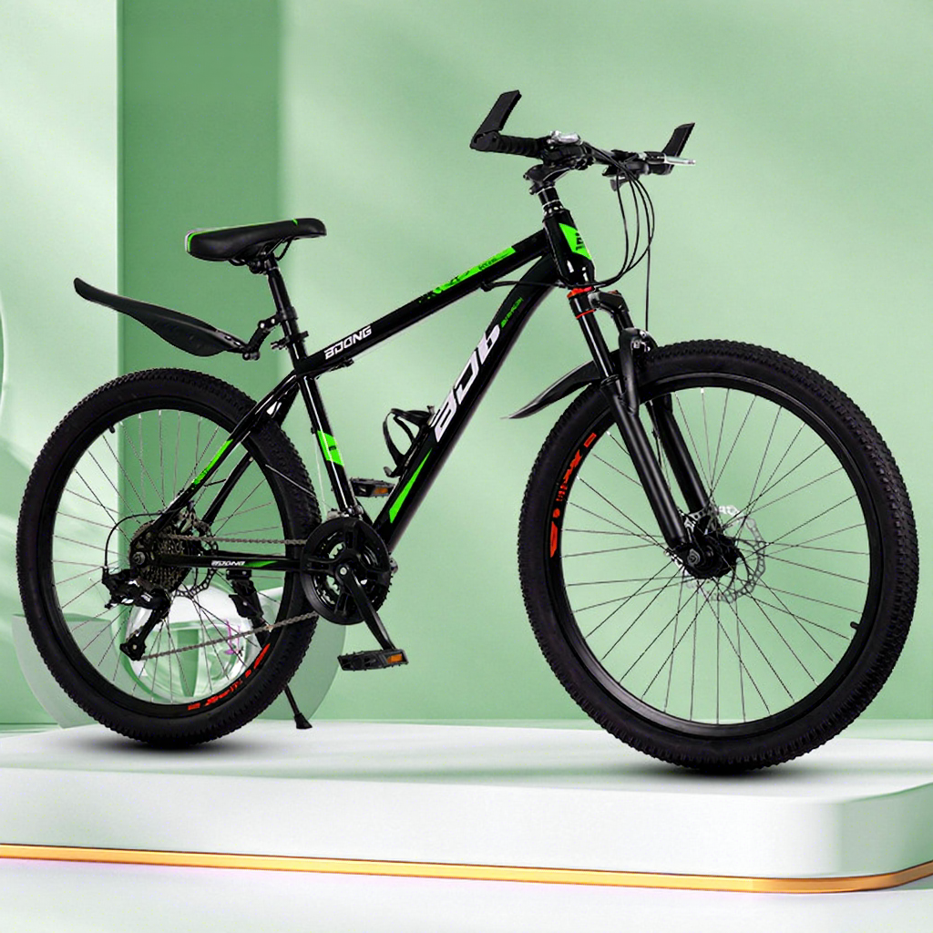 nero e verde - 27 velocità - forcella ammortizzata bloccabile
