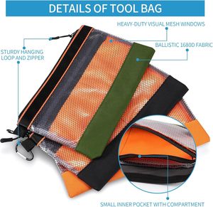 กระเป๋าเครื่องมือใสมีซิปกระเป๋าเครื่องมือขนาดเล็กสำหรับงานหนักกระเป๋าเครื่องมือแบบซิปกันน้ำพร้อมช่องใส่เครื่องมือช่างไฟฟ้า - Product Image 4