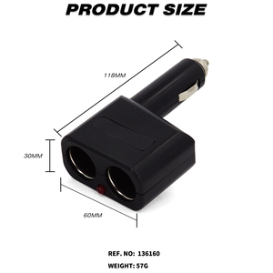12v双电源插座点烟器分路器