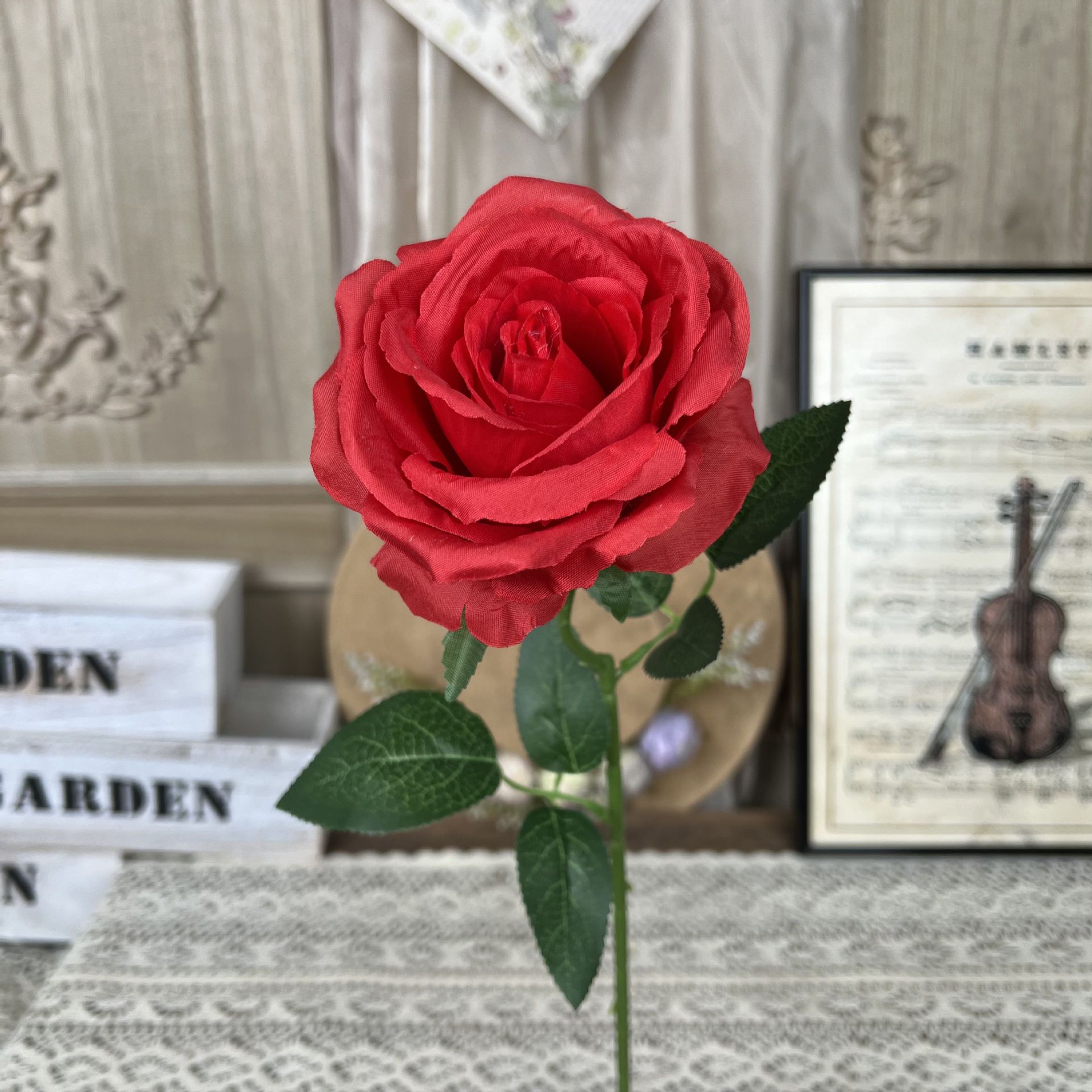 My-single large rose-red