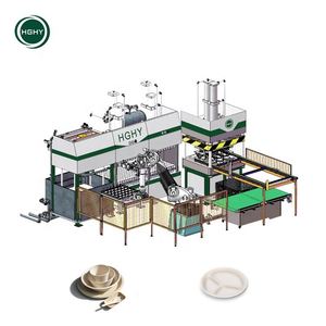 Paper Molded Bagasse Pulp Lunch Box Making Machine Automatic Machine Making Paper Plate Best Quality Paper Plate Making Machine