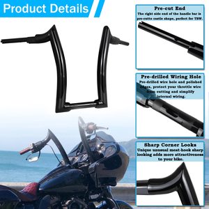 Hiệu suất cao xe máy xử lý thanh 14 ''tăng 2 "APE Hanger <span class=keywords><strong>Handlebar</strong></span> nhôm phù hợp cho Softail chất béo cậu bé - Product Image 4