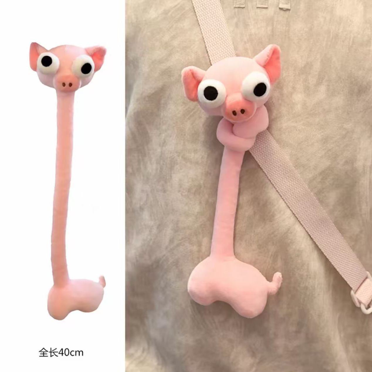 Cochon rose à long cou