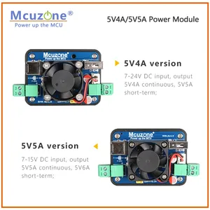 5V5Aパワーモジュール、Jetson Nano / NanoPi / Raspberry Pi、7-15V DC5.5-2.1入力および5V出力 (3.81-2PおよびUSB-A) カスタムをサポート - Product Image 6