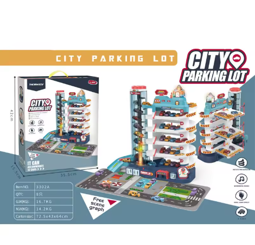 Parking lot 6-story car building (8 cars)