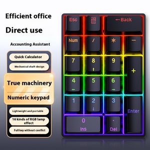 YF20 Mini Digital con cable USB Notebook ordenador teclado 20 teclas interruptor azul francés-ruso idiomas portátil externo plástico-Nuevo - Product Image 4
