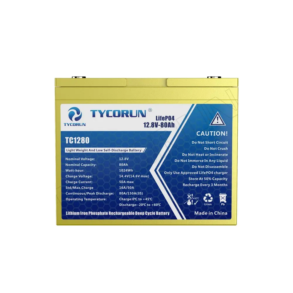 Tycorun di Fabbrica su misura profonda del ciclo 12v 50ah 60ah 80ah lifepo4 pacco batteria solare batteria al litio della batteria