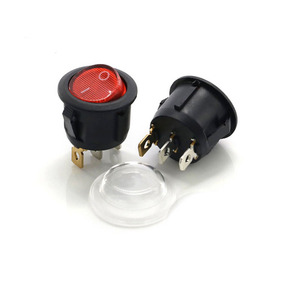 Interruptor basculante de microbotón de alimentación de 2 posiciones con función de encendido y apagado Color de lámpara roja para control de iluminación industrial hasta 250Vac - Product Image 1