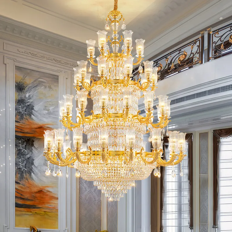 2024 lampadario di cristallo a Led moderno artistico Hotel di nozze di lusso per il progetto della Villa dell'hotel