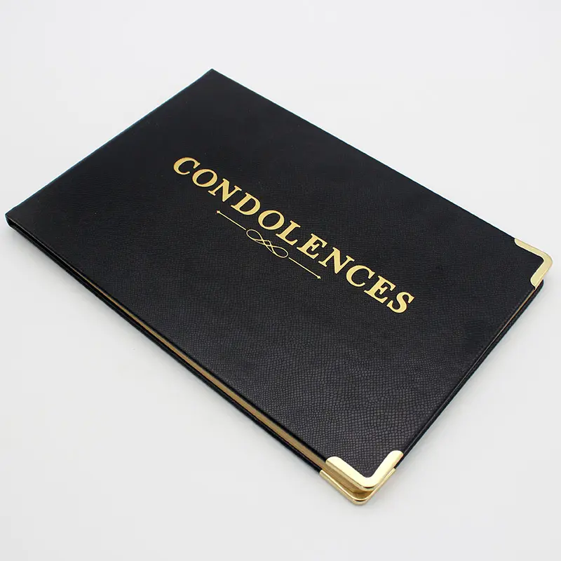 Grosir buku akuntan kulit A5 kustom dengan buku catatan kualitas terbaik dengan disertakan sudut tembaga