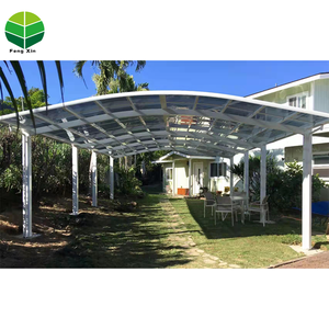 2024Aluminium Solar Roof System Polycarbonate Carport Pergola Parallel Parking Racking <strong>Structure</strong> for Garage Car Shelter <strong>Shade</strong> - Product Image 5