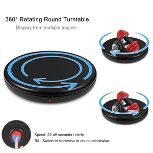静かなディスプレイPULUZ45cmリモコン調整速度回転ターンテーブルディスプレイスタンド360度カメラ回転負荷100kg - Product Image 5