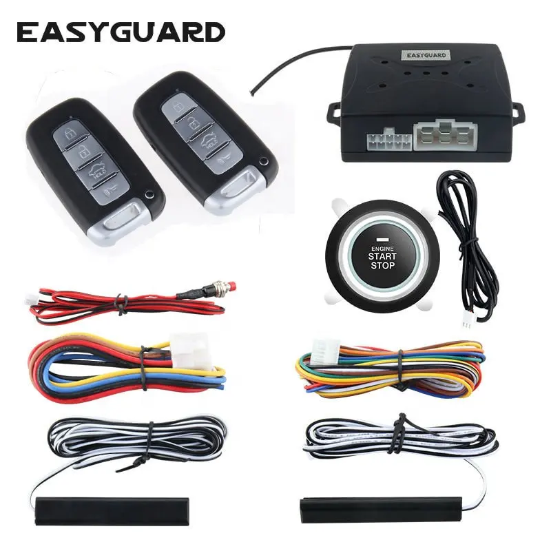 Easyguard-système d'alarme de sécurité de voiture, ec003n-k-1, bouton de démarrage à distance, système de démarrage PKE pour véhicule