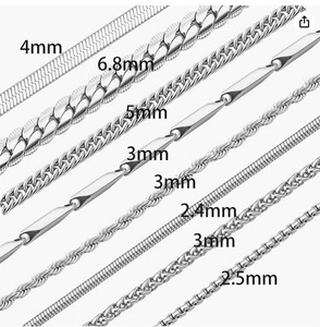 8 adet Set Trendy geometrik bağlantı zinciri kolye zincir tipi bağlantı zinciri - Product Image 6